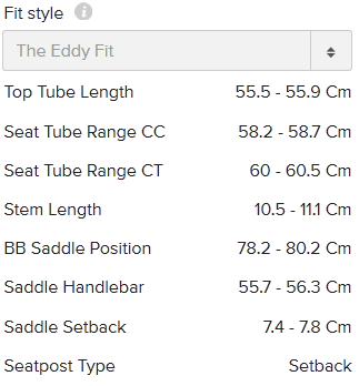 competitive cyclist size calculator